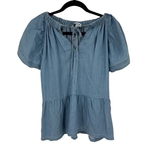 Joe's Jeans Flutter sleeve top light blue size X-Small XS - Picture 2 of 7